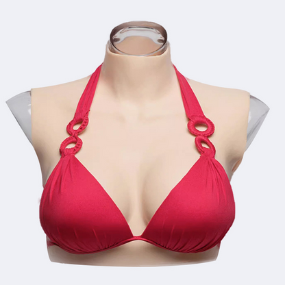 B Cup high neck silicone breasts