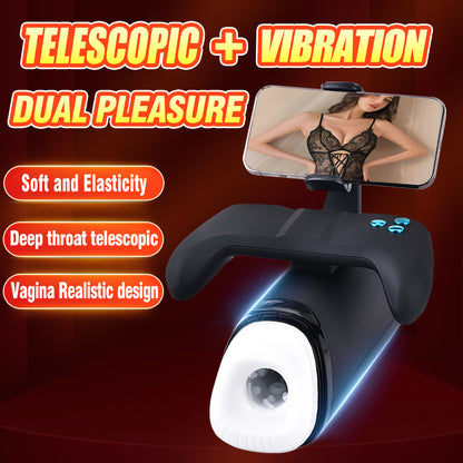 Black high-speed retractable masturbation cup sex toy