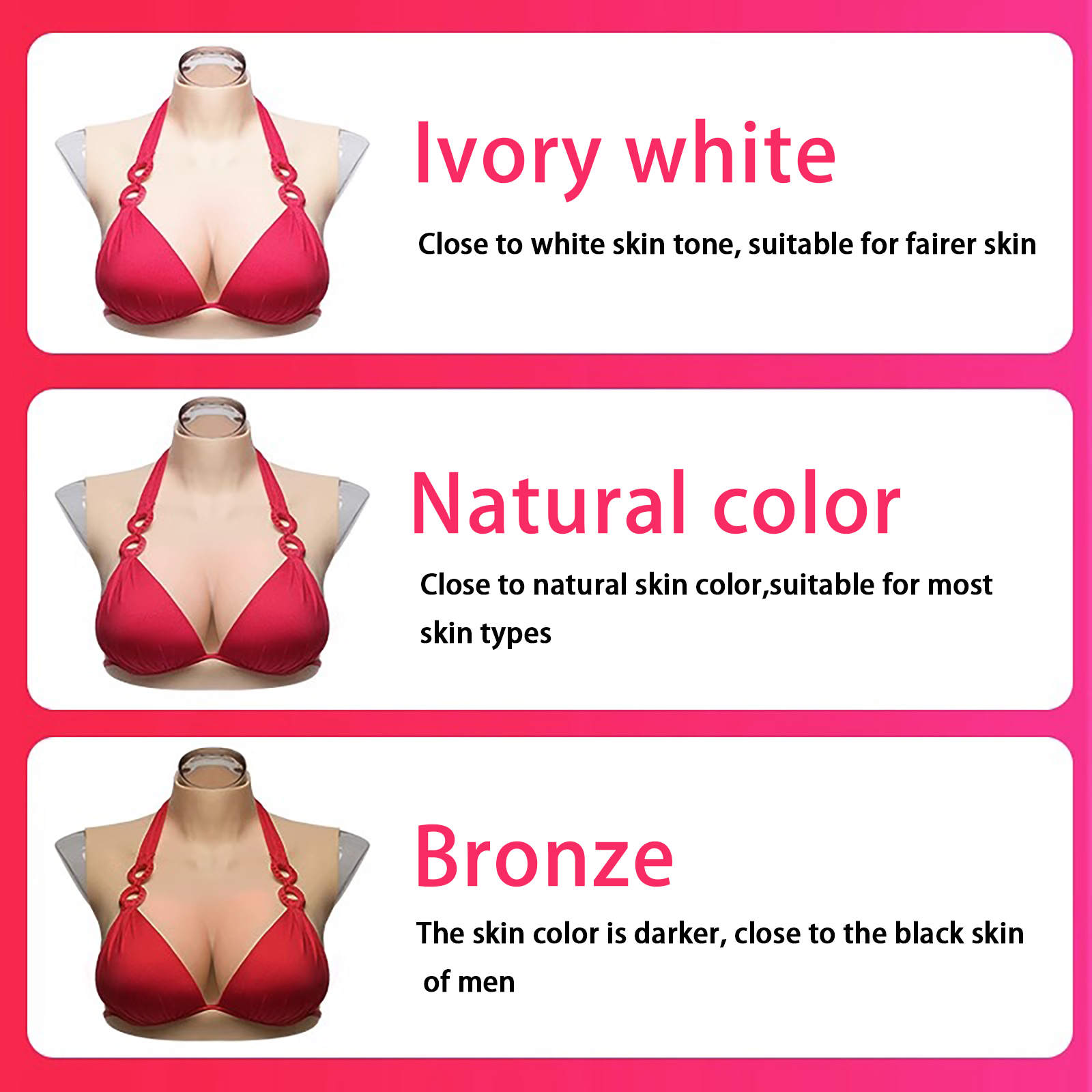 KUAW Realistic Silicone Cotton Filled D Cup Fake Breasts Realistic
